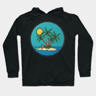 Deserted Island Midlife Merit Badge Hoodie